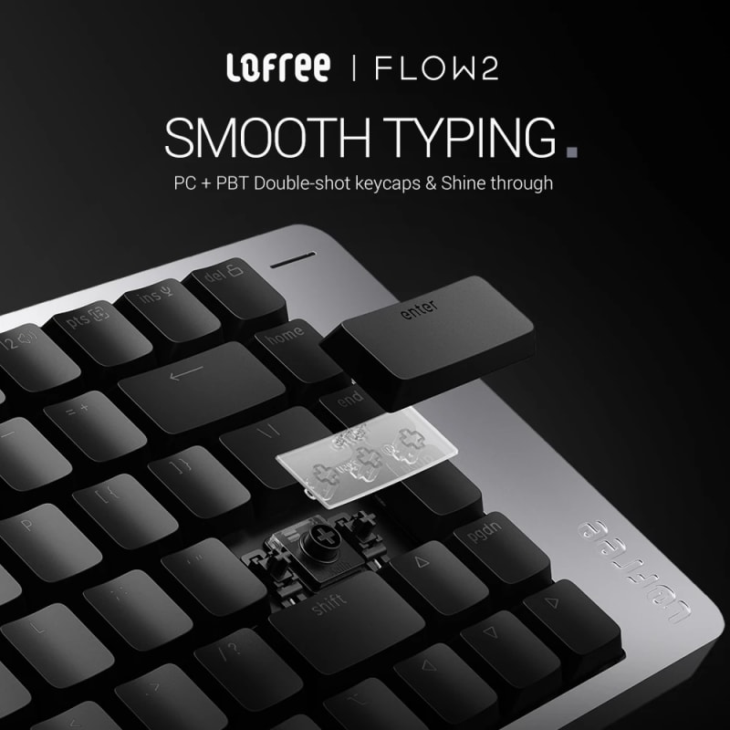 คีย์บอร์ดไร้สาย Lofree Flow2-100 Triple Mode Mechanical-Silver with Void switches 3