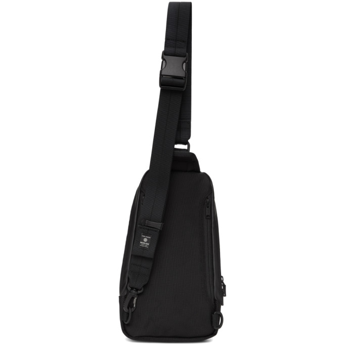 master-piece co master-piece co black slick shoulder backpack