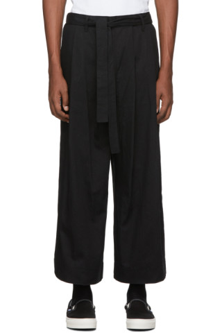 Naked Famous Denim Ssense Exclusive Black Wide Trousers Ssense