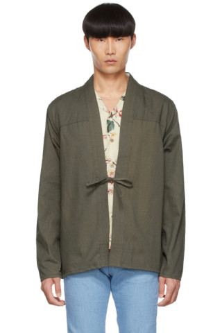 Ssense Uk Exclusive Green Cotton Shirt By Naked Famous Denim On Sale
