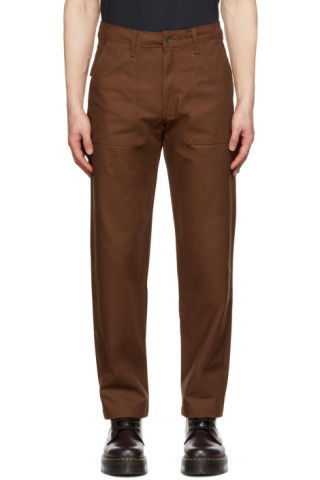 Naked Famous Denim Brown Work Trousers Ssense