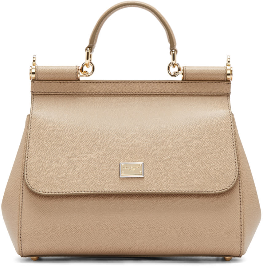 Dolce and Gabbana Beige Medium Miss Sicily Bag