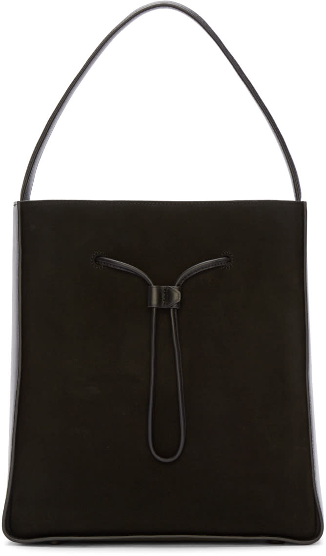 3.1 Phillip Lim Black Suede and Leather Large Soleil Bucket Bag