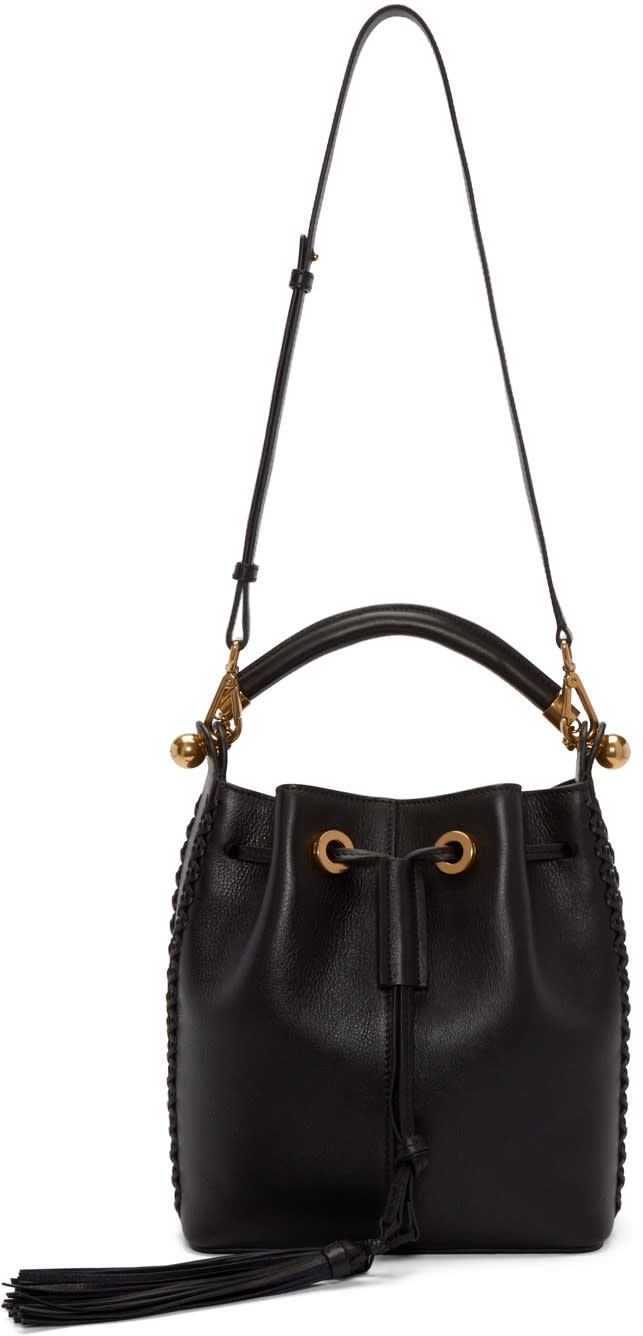 Chloe Black Tassel Medium Gala Bucket Bag