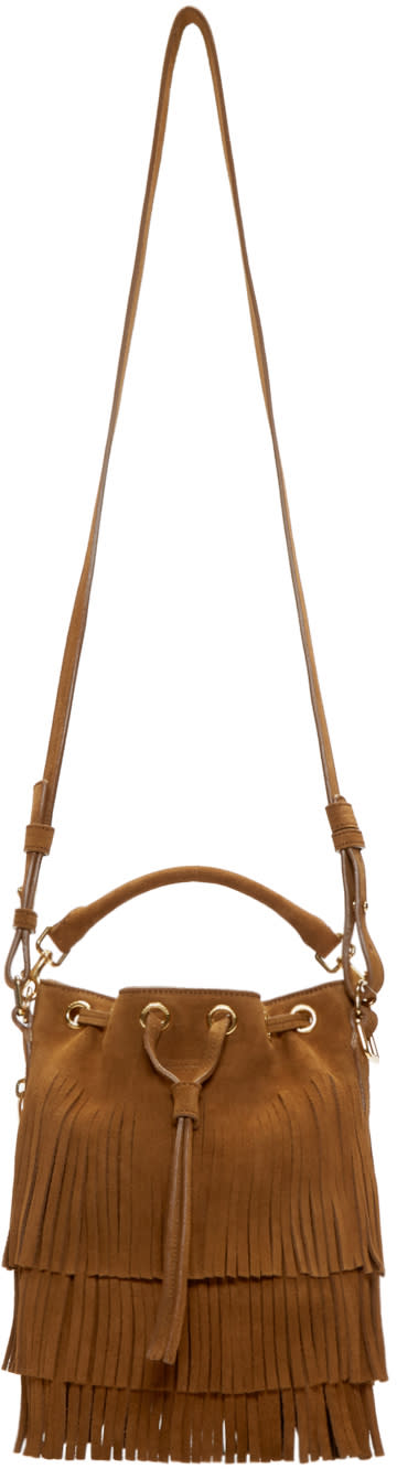 Saint Laurent Brown Suede Small Emmanuelle Bucket Bag