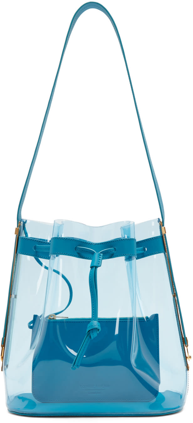 Sophie Hulme Blue Vinyl Gibson Bucket Bag