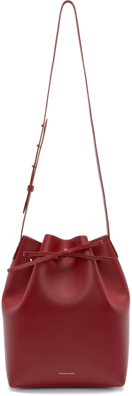 Mansur Gavriel Red Leather Bucket Bag