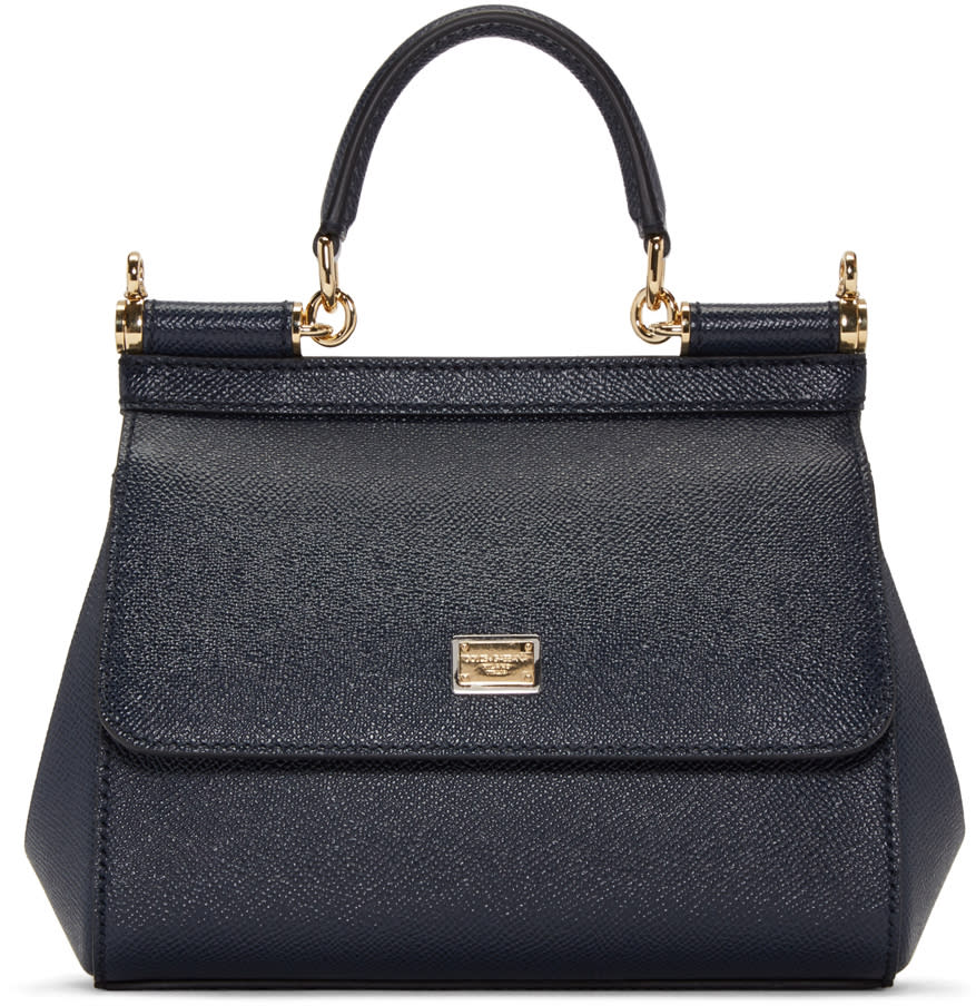 Dolce and Gabbana Navy Small Miss Sicily Bag