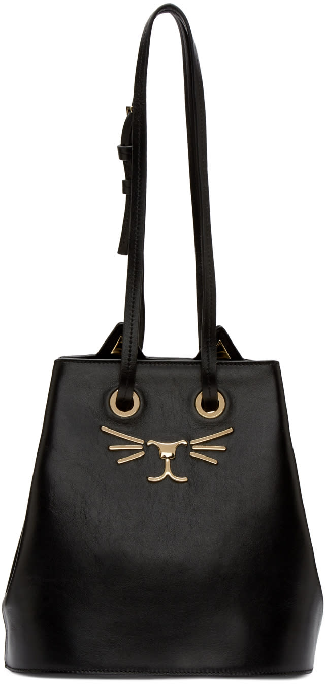 Charlotte Olympia Black Feline Bucket Bag