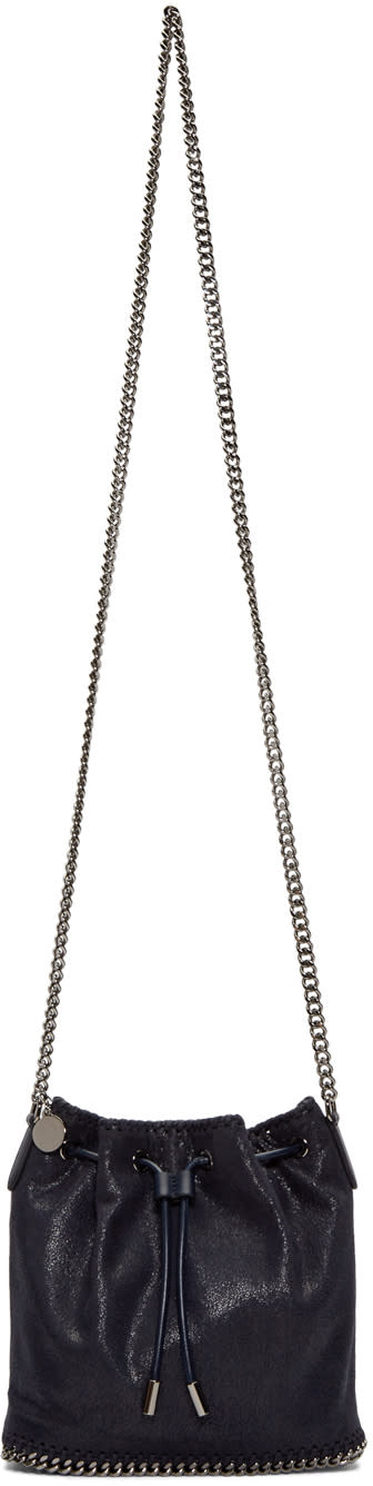 Stella Mccartney Navy Small Falabella Shaggy Deer Bucket Bag Stella Mccartney Navy Small Falabella Shaggy Deer Bucket Bag