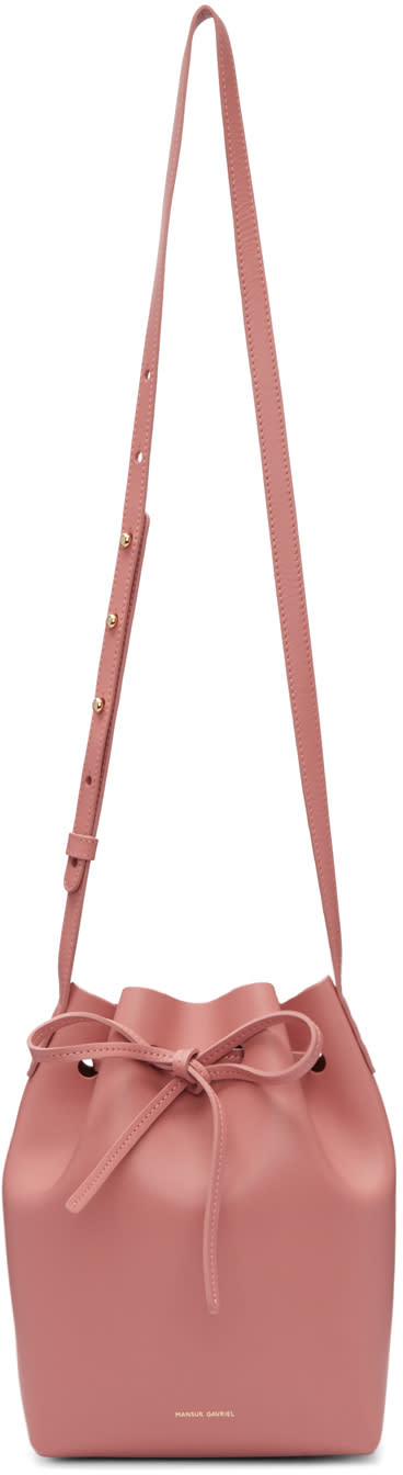 Mansur Gavriel Pink Leather Mini Bucket Bag