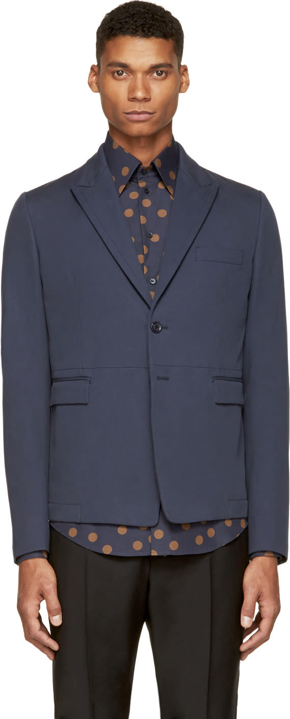 Dolce and Gabbana Blue Cotton Blazer