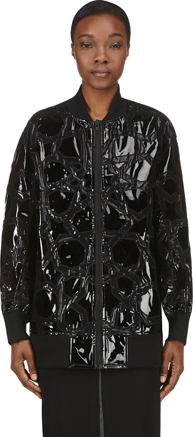 
KTZ
Black Geometric PVC Patchwork Bomber 