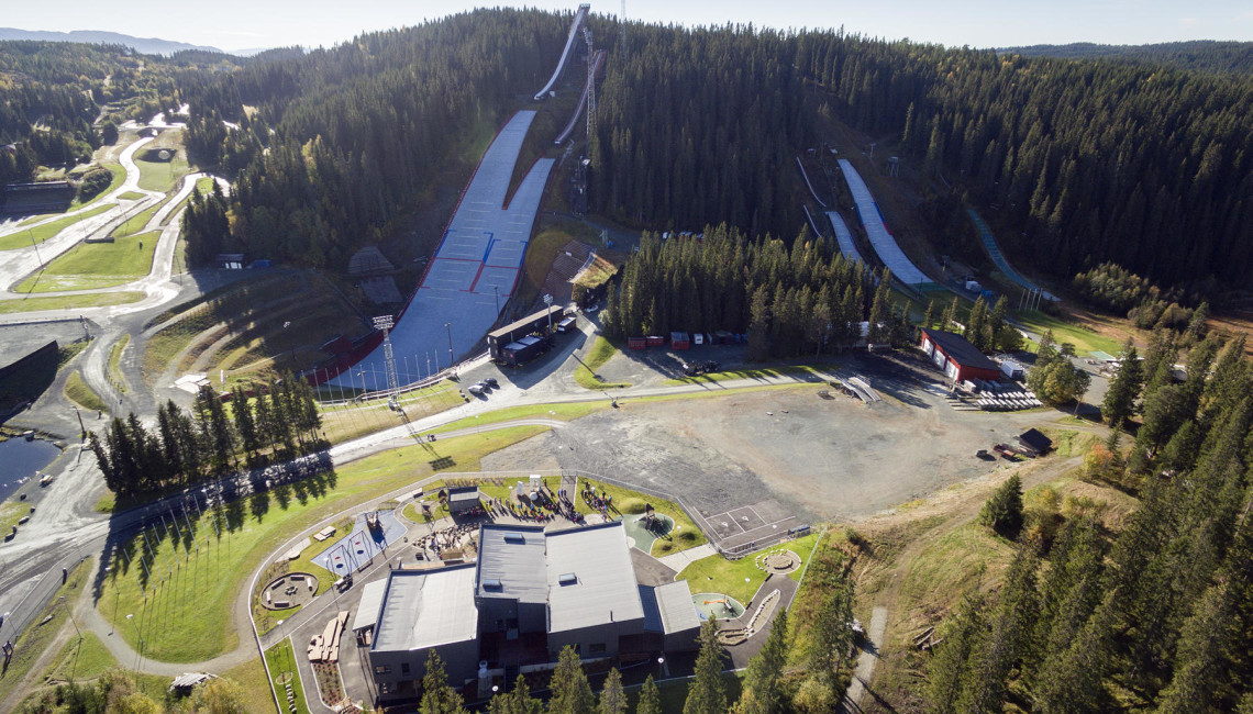 Luftfoto av Granåsen barnehager