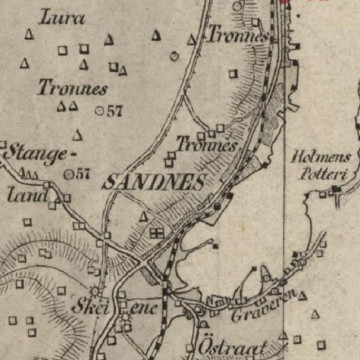 Illustrasjonskart av Sandnes