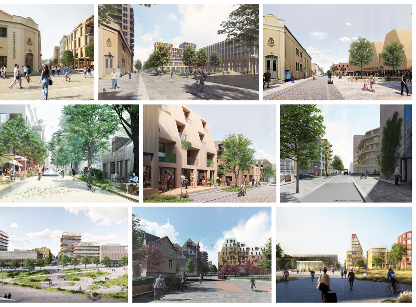 Illustrasjoner/inspirasjonsbilder fra mulighetsstudiet (2020). Kilde: Nordic office of architecture, Link arkitektur, Aart architects Illustrasjoner/inspirasjonsbilder fra mulighetsstudiet (2020). Kilde: Nordic office of architecture, Link arkitektur, Aart architects