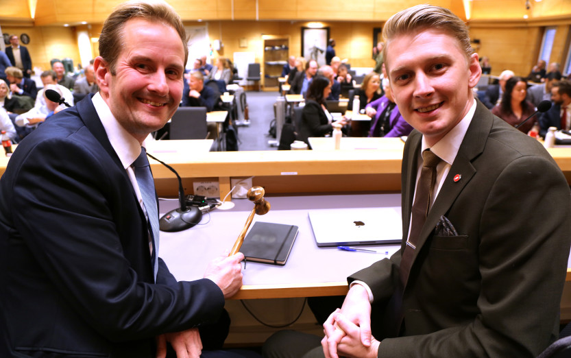 Ordfører Magnus Arnesen og varaordfører Andreas Brännström Ordfører Magnus Arnesen og varaordfører Andreas Brännström