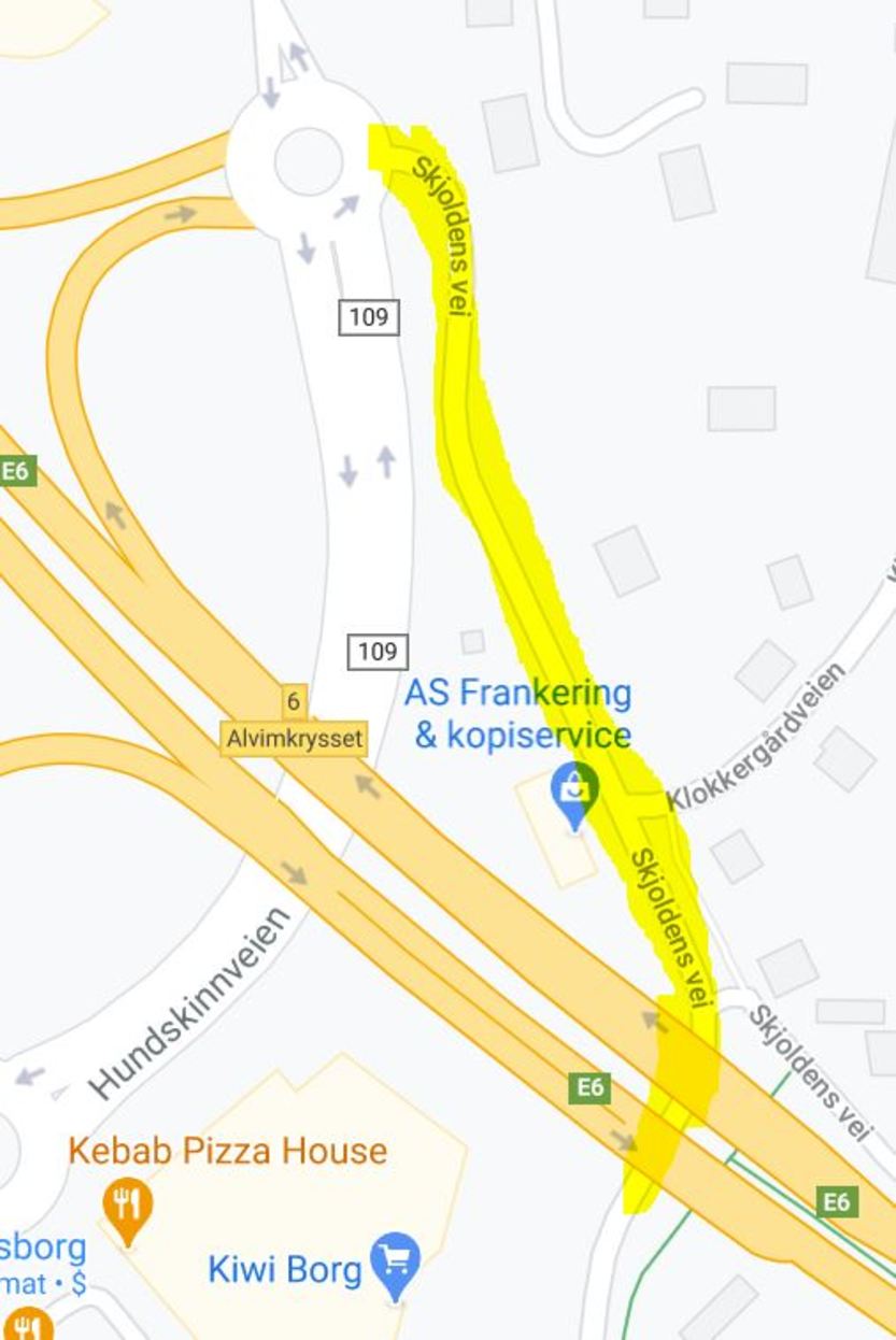 Kart for Skjoldens vei/Klokkergårdveien Kart for Skjoldens vei/Klokkergårdveien