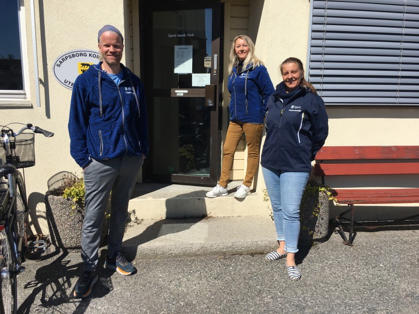 Ungdomskontaktene i Sarpsborg. Fra venstre: Kristian Navestad, Anita Olafsen Andersen og Stine Jeanette Christensen.