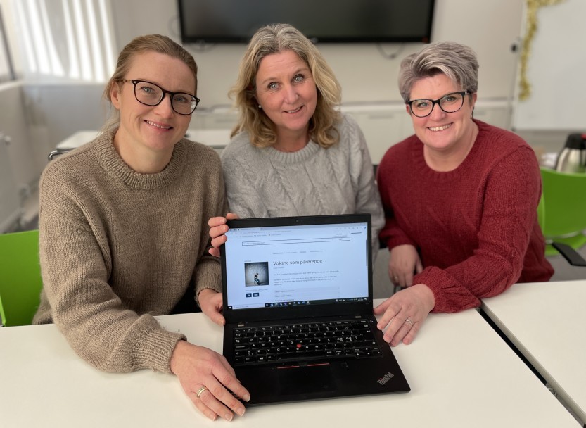 Ny pårørendeside på www.sarpsborg.com. Fra v. Marianne Syverstad, Kathe I. Lande Skaar og Lisbeth Haglund