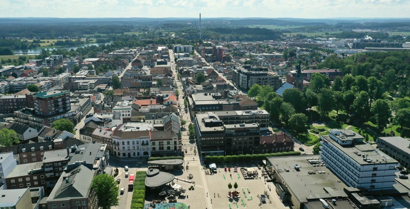 SARPSBORG SENTRUM (dronefoto: Ole Christian Foss)