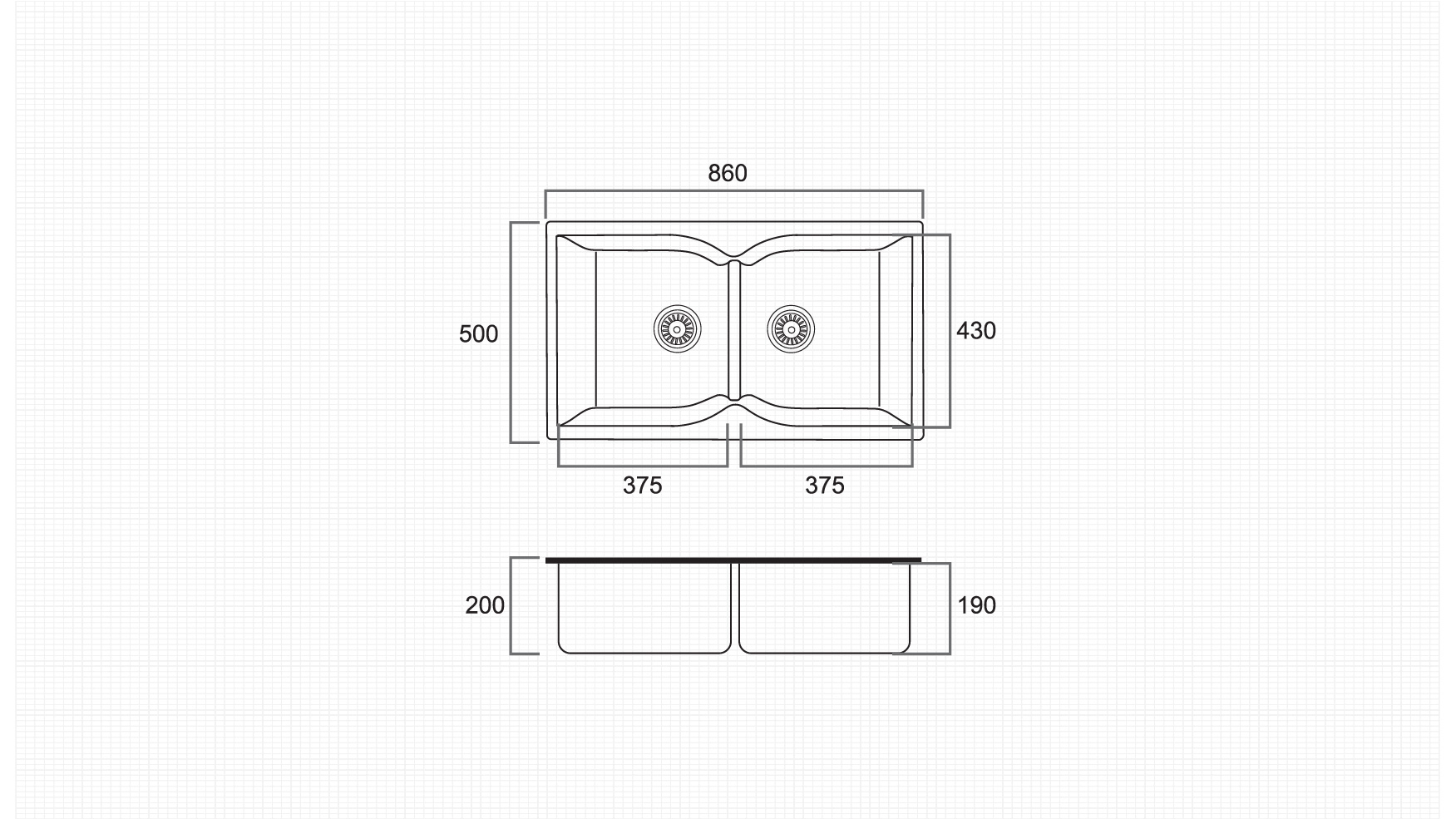 Technical Drawing for ZEN-DB-GR8850-GY