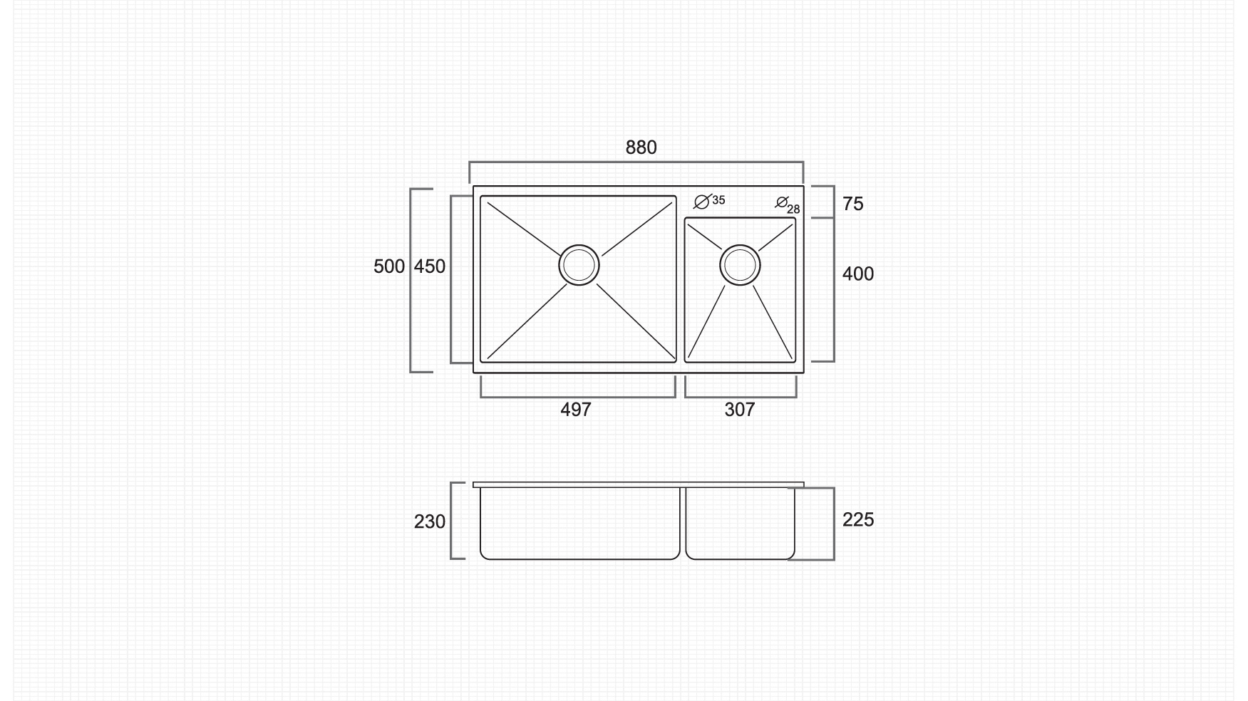 Technical Drawing for ZEN-DB-8850-ST