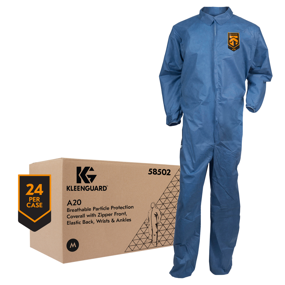 Ansell 58503 - KleenGuard A20 Coveralls, Blue Denim - Large