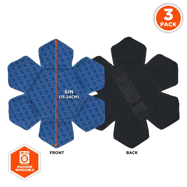 Ergodyne Chill-Its 6715CT Hard Hat Cooling Top Insert – PVA Material, 3-Pack, Reusable Evaporative Cooling