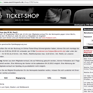 Online Ticket-Shop FC St. Pauli (Screenshot)