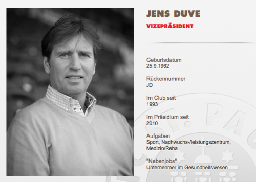Bildschirmfoto FC St. Pauli - Jens Duve