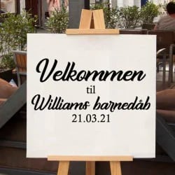 Skilt til barnedåb - klistermærke Skilt til barnedåb - klistermærke