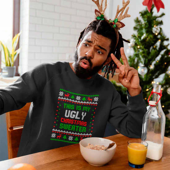 strygestof af høj kvalitet, This is my ugly Christmas sweater - strygemærke til din julesweater This is my ugly Christmas sweater - strygemærke til din julesweater