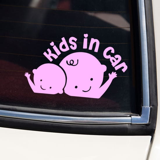 strygestof af høj kvalitet, Kids in car - klistermærke #4 Kids in car - klistermærke #4