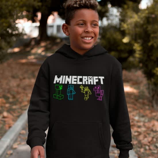 strygestof af høj kvalitet, MINECRAFT med 4 figurer - strygemærke MINECRAFT med 4 figurer - strygemærke