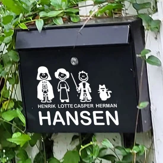 strygestof af høj kvalitet, Postkasse stickers - familie nr 7 STAR WARS Postkasse stickers - familie nr 7 STAR WARS