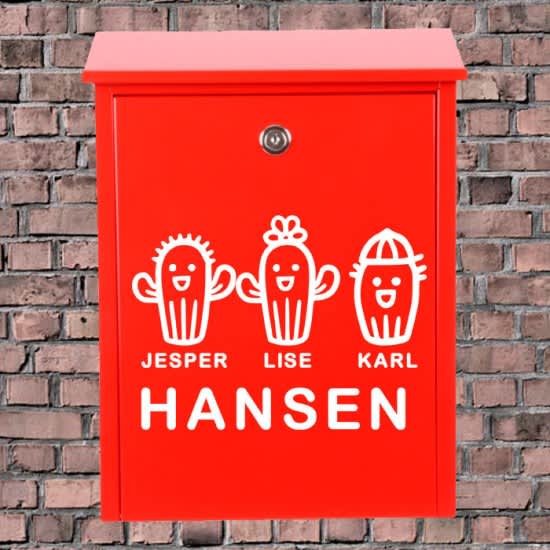 strygestof af høj kvalitet, Postkasse stickers - familie 1 kaktus Postkasse stickers - familie 1 kaktus