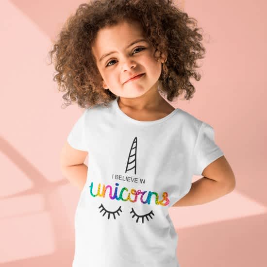 strygestof af høj kvalitet, I believe in unicorns - strygemærke med enhjørning I believe in unicorns - strygemærke med enhjørning