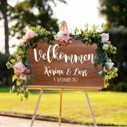 Tekst til bryllupsskilt / wedding sign - klistermærke