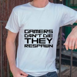 Gamers don't die they respawn - strygemærke Gamers don't die they respawn - strygemærke