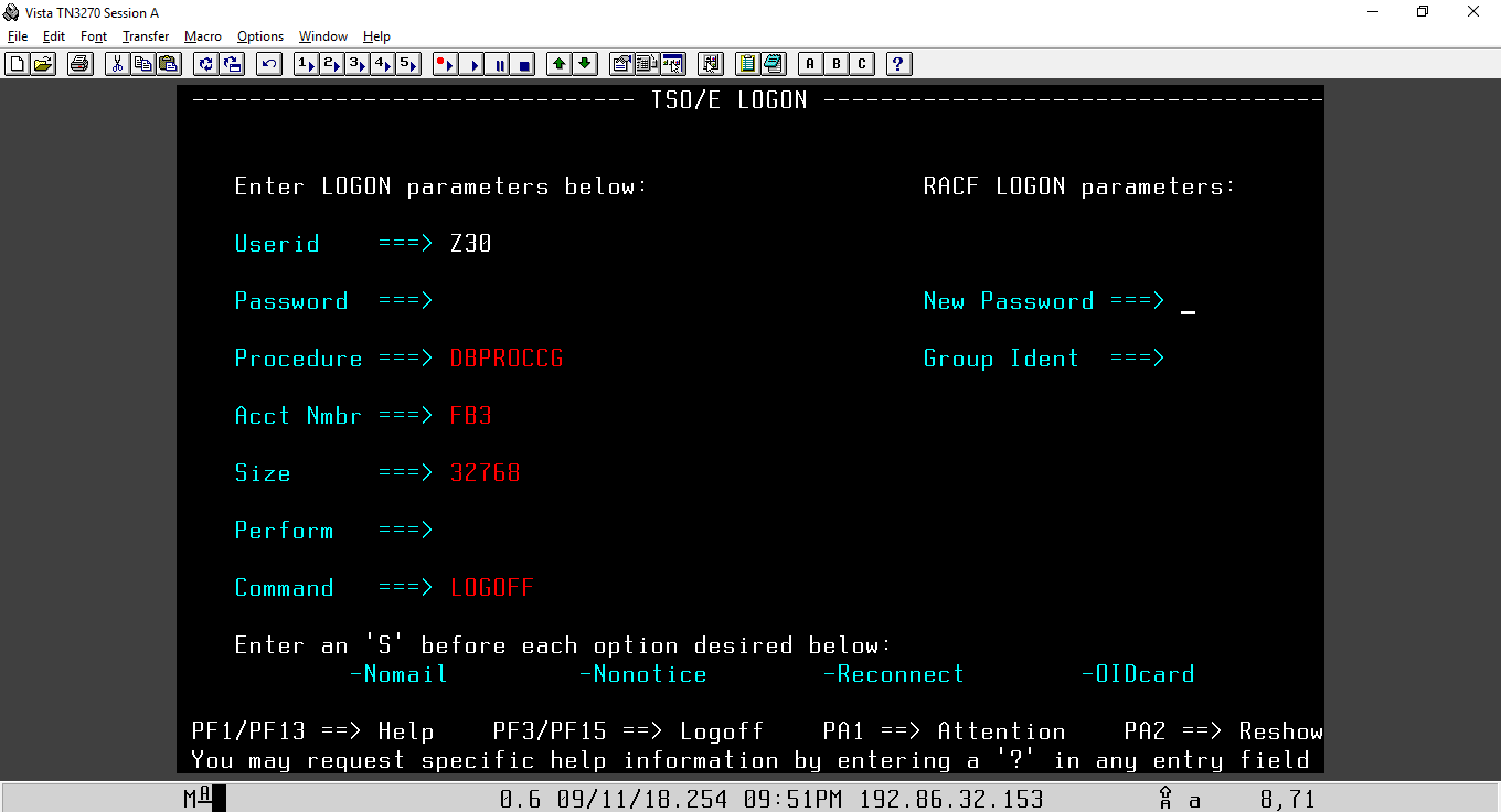 Changing the password.