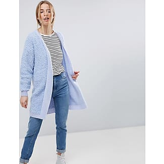 asos cardigan in longline bobble stitch lilac