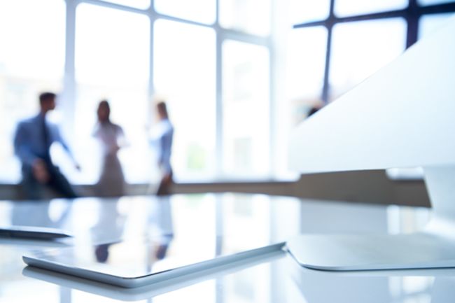 Business desk with technologies Business desk with technologies