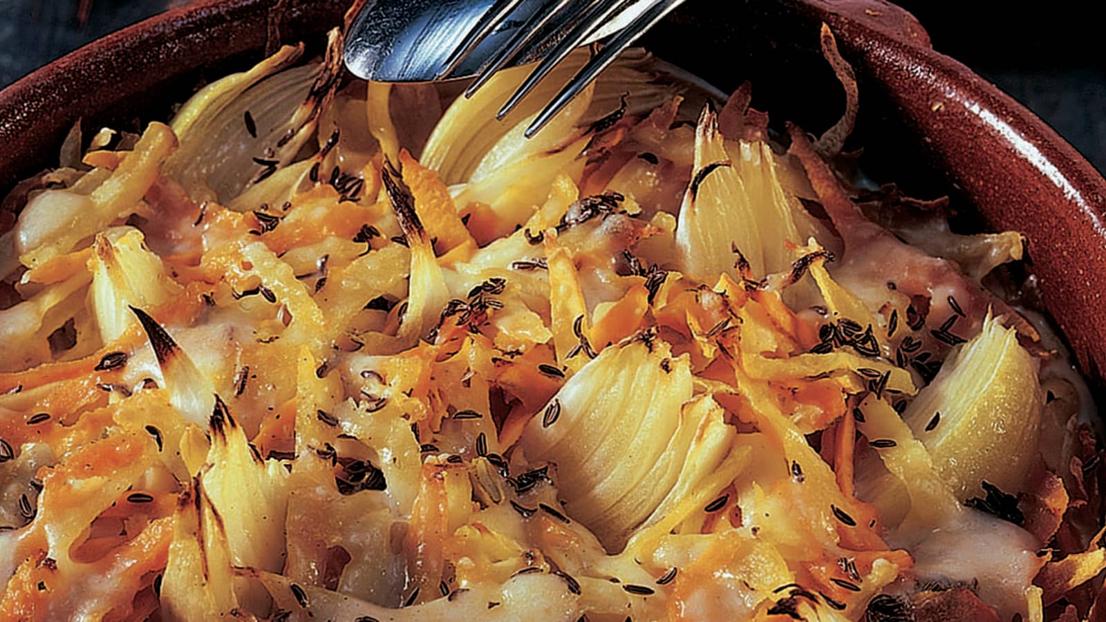 Kartoffel-Kürbis-Gratin mit Kümmelguss - Rezept | Swissmilk