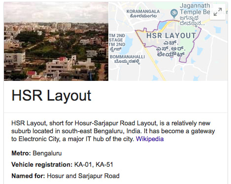 HSR Layout Map