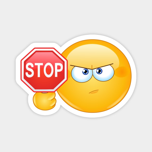 Stop Sign Emoticon Emoji Magnet TeePublic
