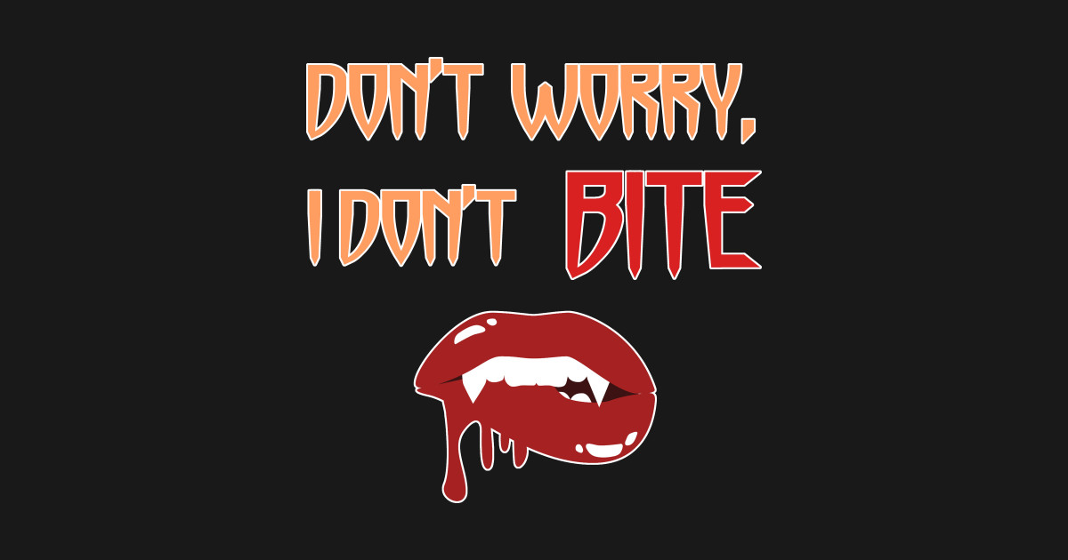 Halloween I Wont Bite Give Us A Kiss Halloween Bite Sticker Teepublic