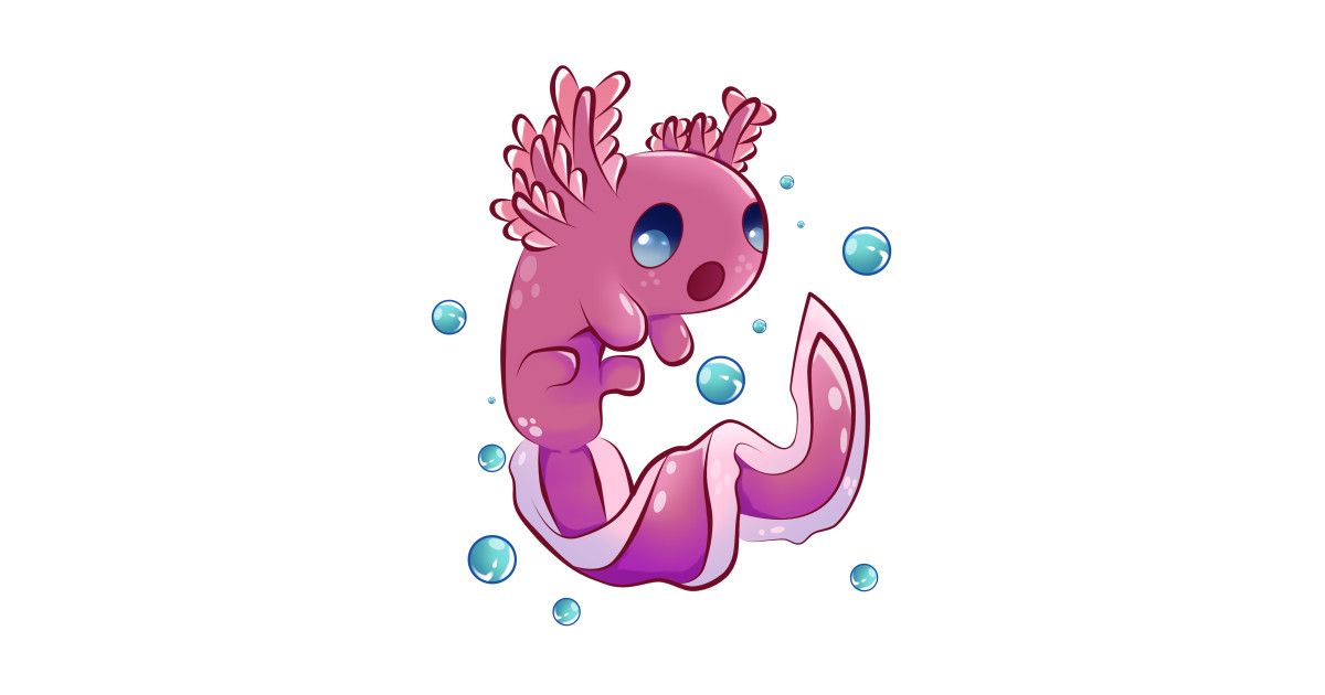 Blue Axolotl Cute Cartoon