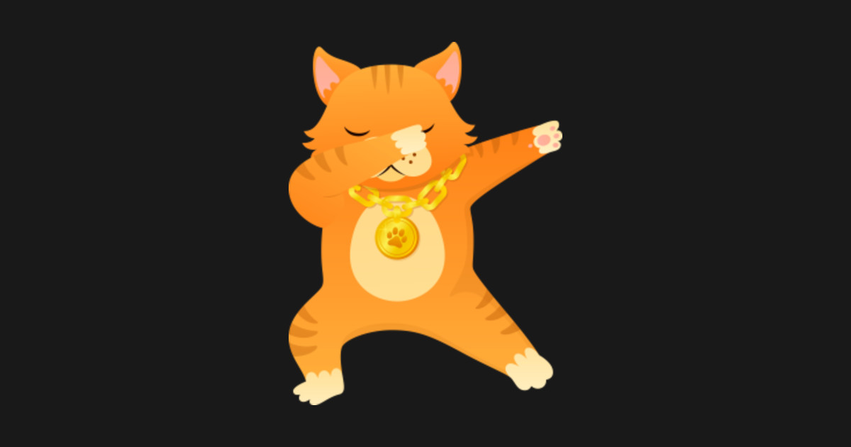 Dabbing Cat Dab Dance With Chain Cat Long Sleeve T Shirt TeePublic