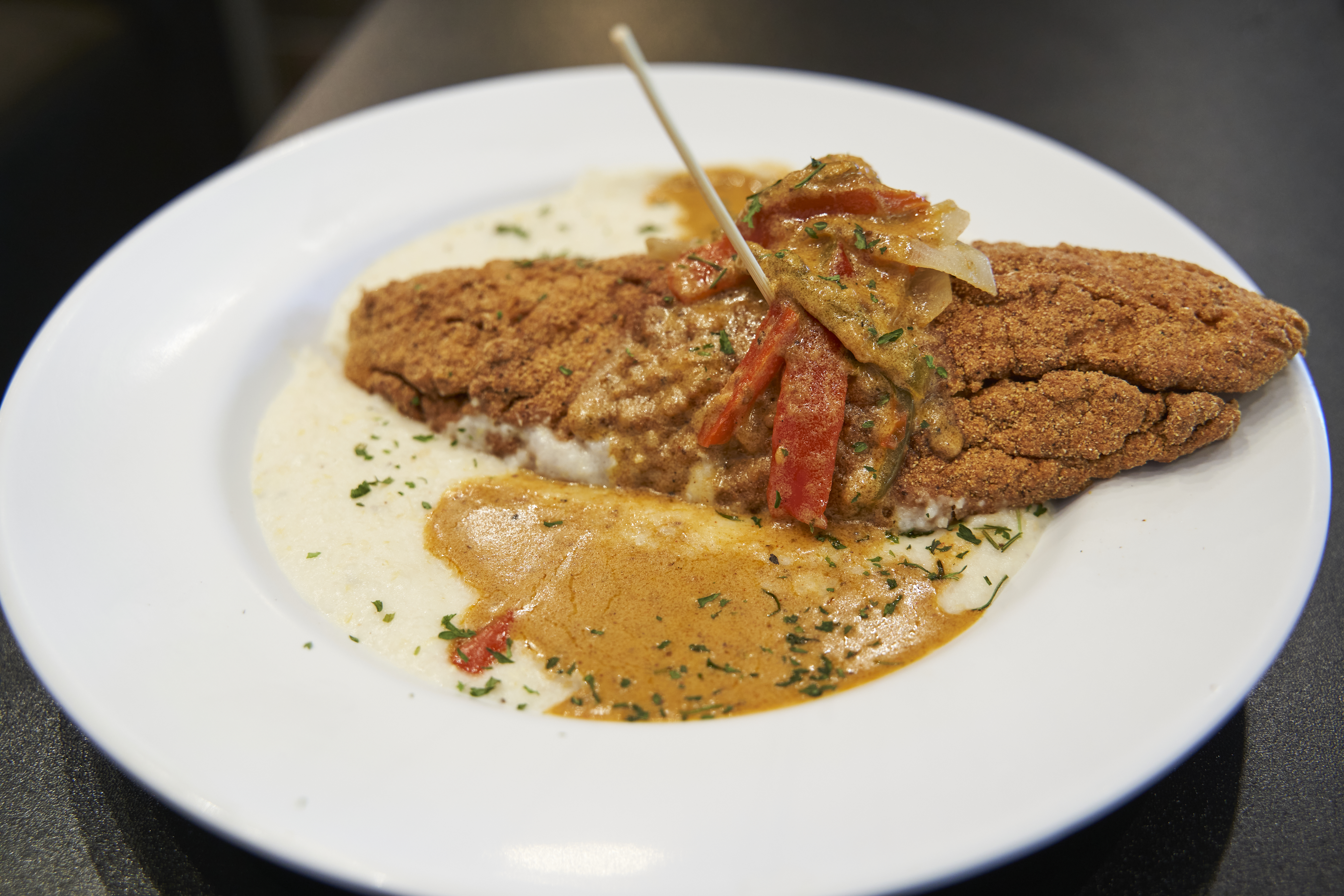 Fried Catfish & Spicy Spaghetti - Food - Breakfast at Barney's - Breakfast  Restaurant in Atlanta, GA